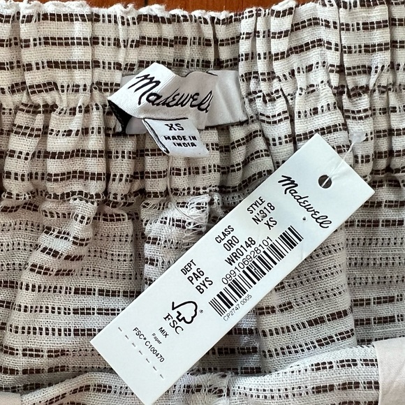 NWT Madewell Clean Pull-On Shorts in Jacquard - Size 0 - Brown & Cream - Picture 7 of 8